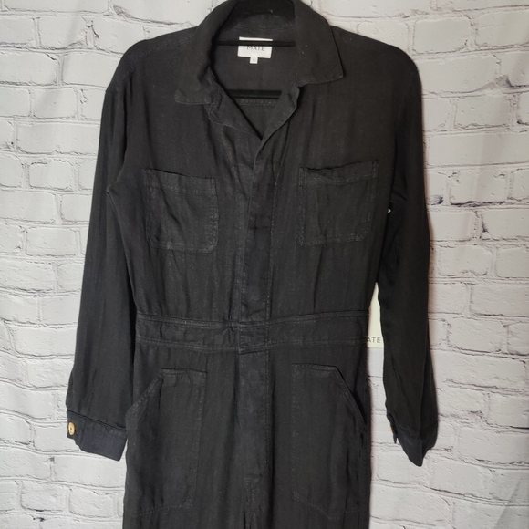MATE the Label Black Linen Long Sleeve Jumpsuit Small NWT $248 - Picture 4 of 11